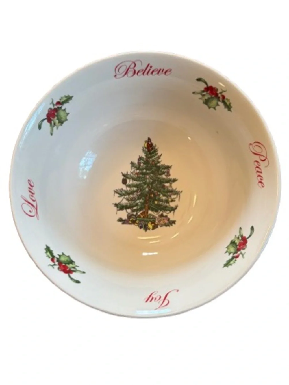 Spode Christmas Tree 2011 Annual Collection 6” Bowl Believe Peace Joy Love EUC